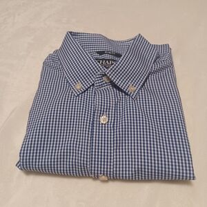 Chaps Slim Fit Blue Checkered Gingham Men's Shirt Medium